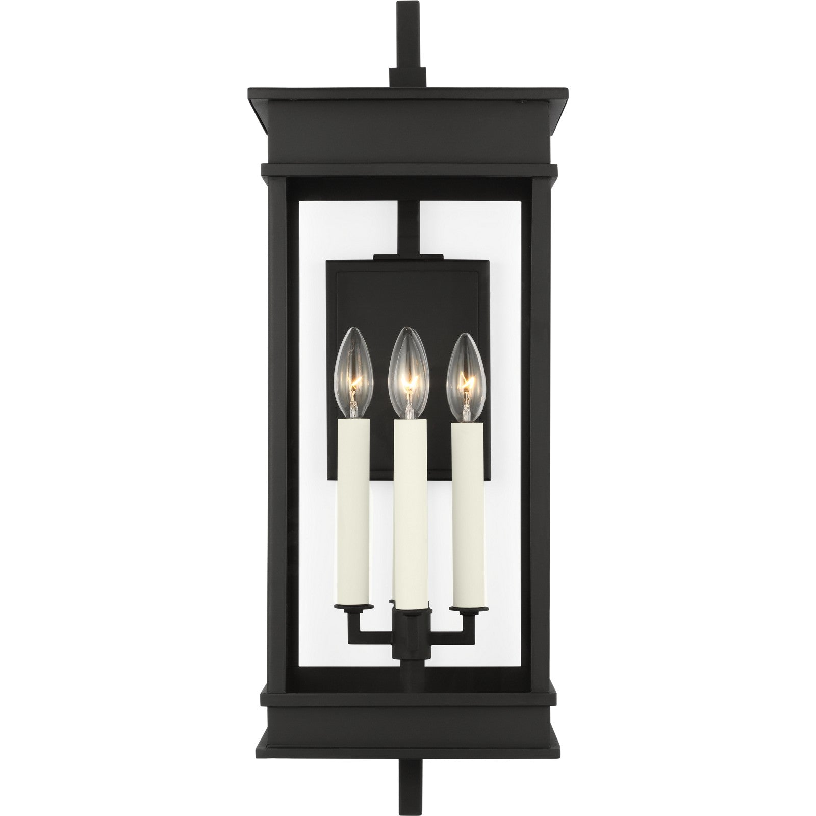 Cupertino Large Bracket Wall Lantern Textured Black - Visual Comfort Outdoor Lighting