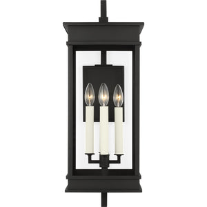 Cupertino Large Bracket Wall Lantern Textured Black - Visual Comfort Outdoor Lighting