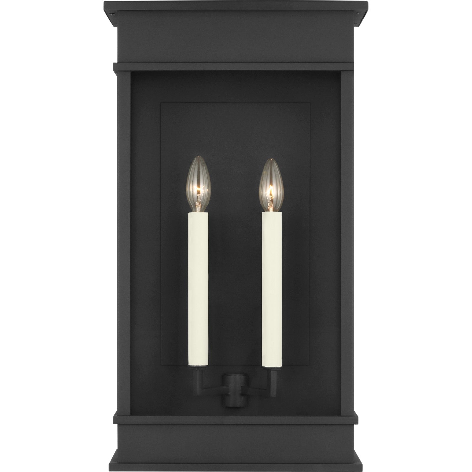 Cupertino Large Wall Lantern Textured Black - Visual Comfort Outdoor Lighting