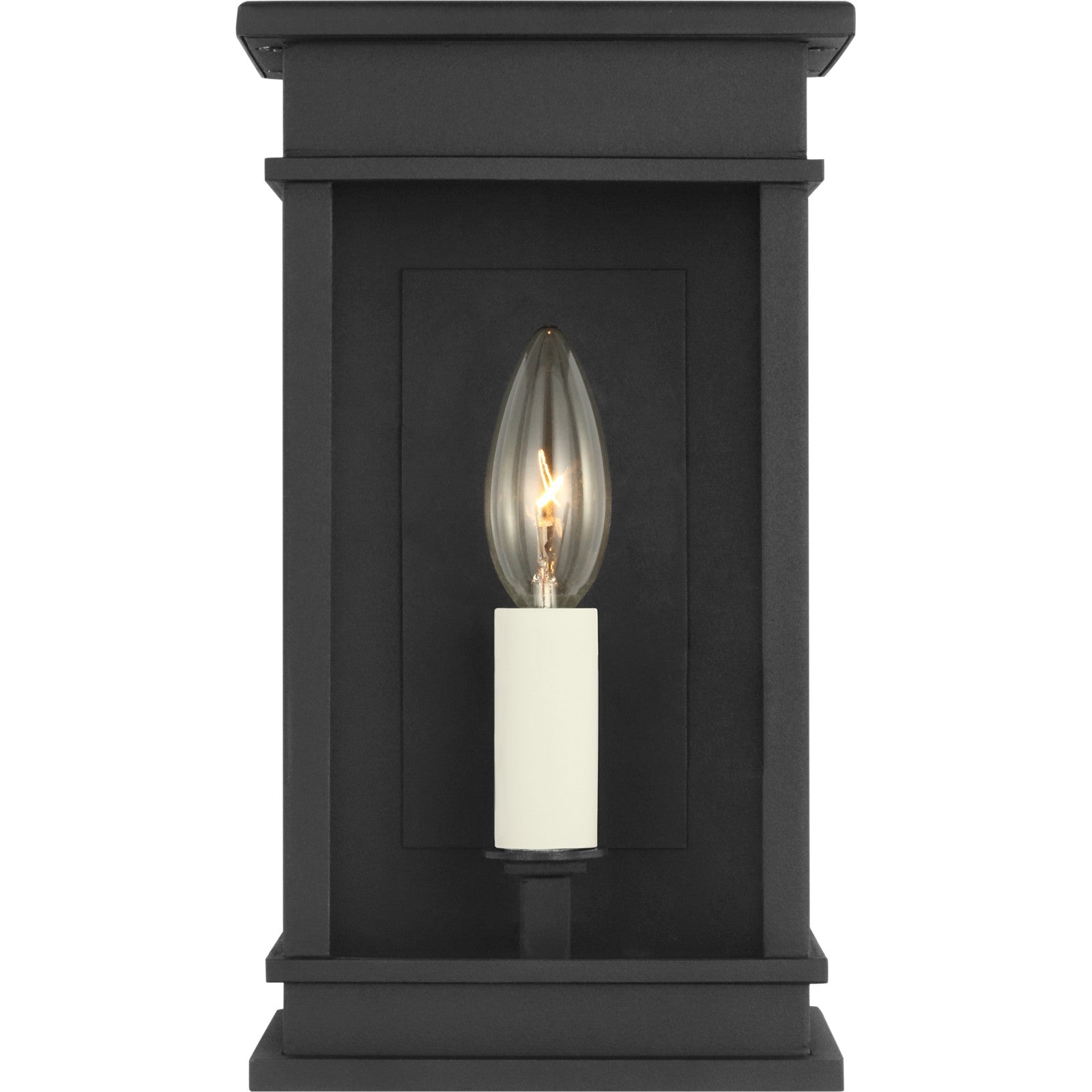 Cupertino Mini Wall Lantern Textured Black - Visual Comfort Outdoor Lighting