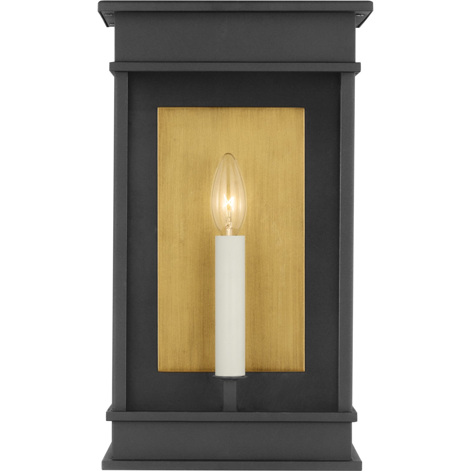 Cupertino Medium Wall Lantern Textured Black - Visual Comfort Outdoor Lighting