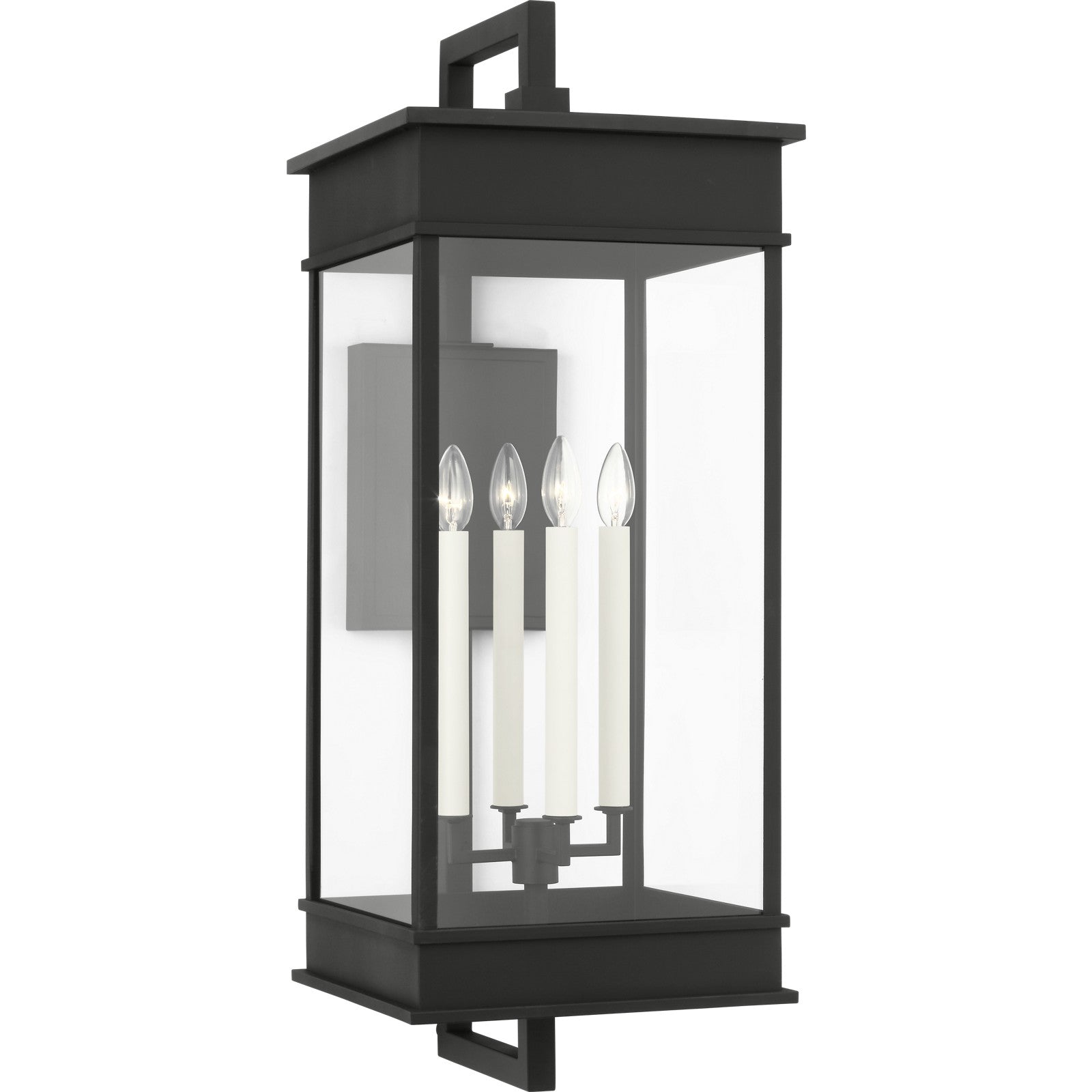 Cupertino Extra Large Bracket Wall Lantern Textured Black - Visual Comfort Outdoor Lighting