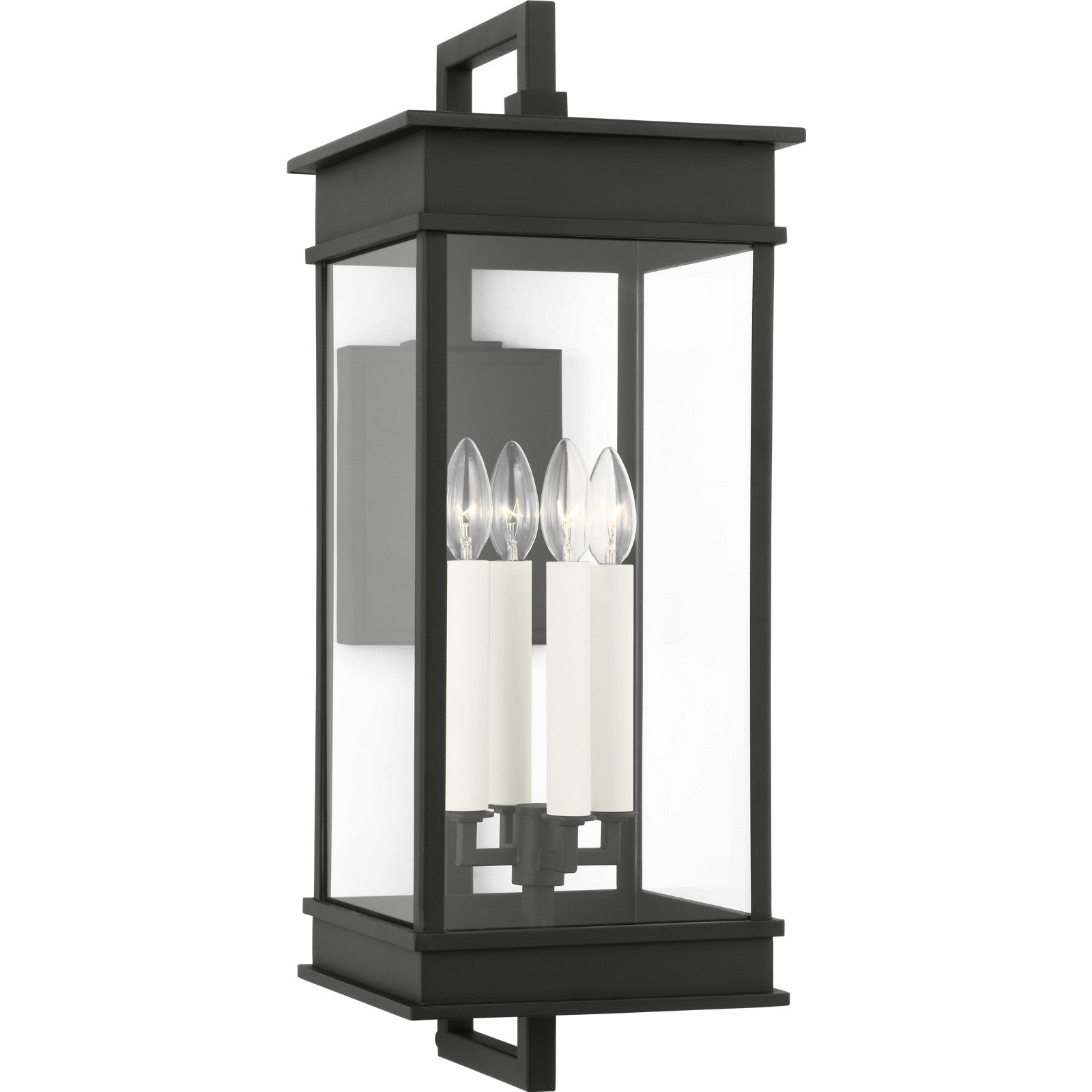 Cupertino Large Bracket Wall Lantern Textured Black - Visual Comfort Outdoor Lighting