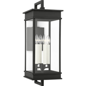 Cupertino Large Bracket Wall Lantern Textured Black - Visual Comfort Outdoor Lighting