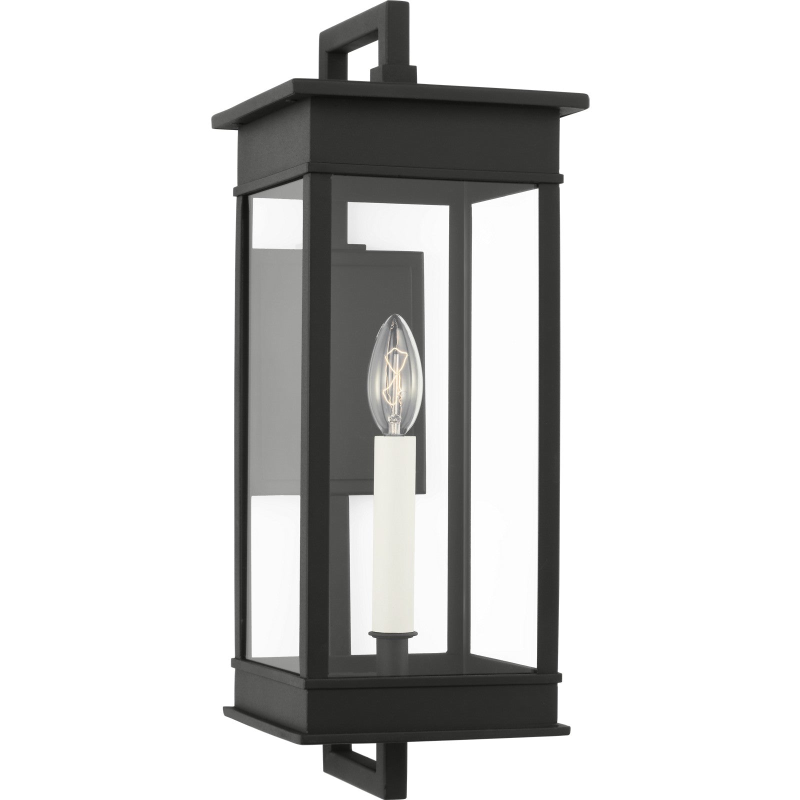 Cupertino Medium Bracket Wall Lantern Textured Black - Visual Comfort Outdoor Lighting