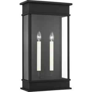 Cupertino Large Wall Lantern Textured Black - Visual Comfort Outdoor Lighting