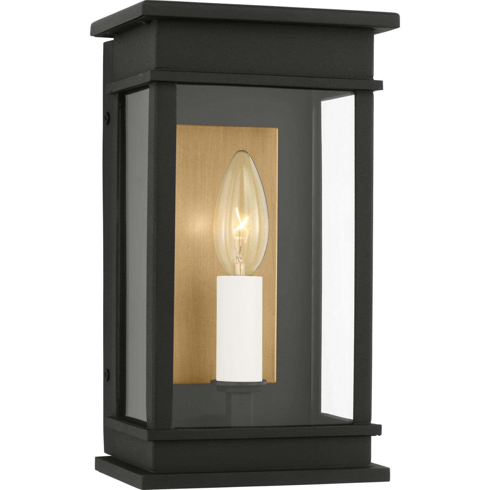 Cupertino Medium Wall Lantern Textured Black - Visual Comfort Outdoor Lighting