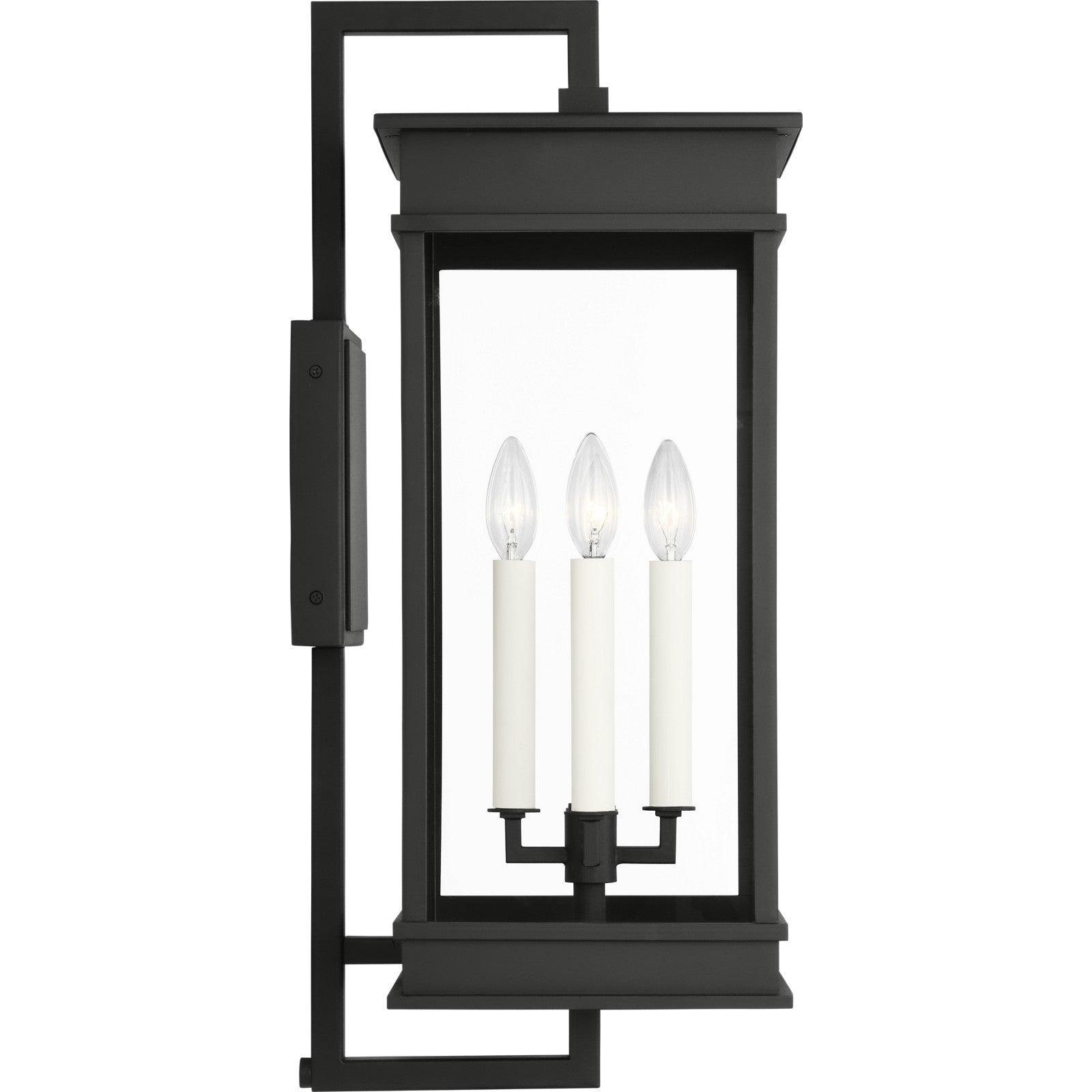 Cupertino Large Bracket Wall Lantern Textured Black - Visual Comfort Outdoor Lighting