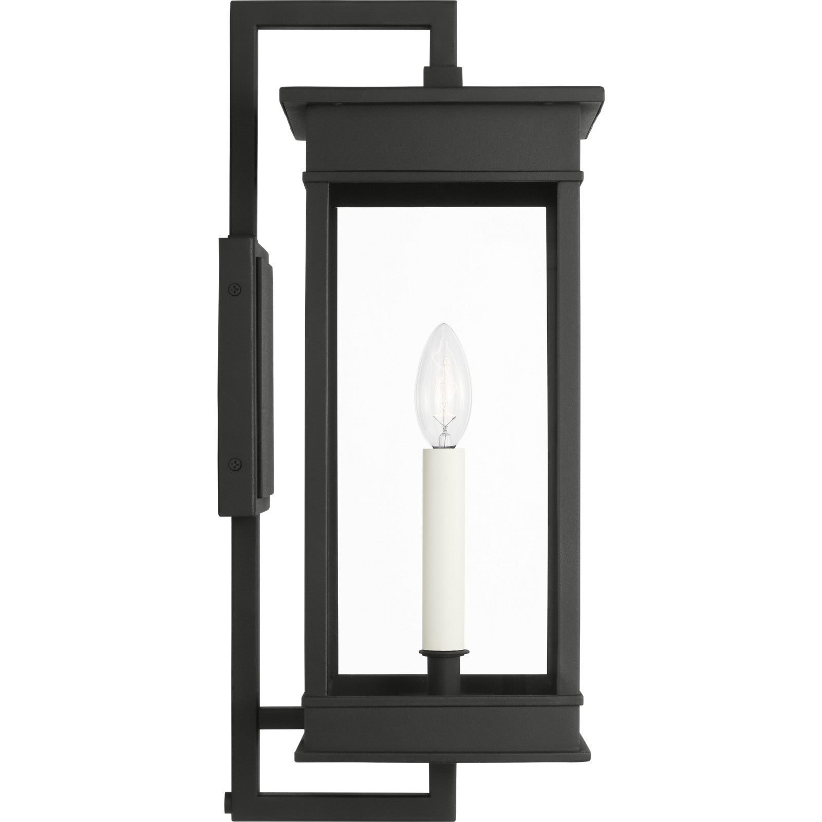 Cupertino Medium Bracket Wall Lantern Textured Black - Visual Comfort Outdoor Lighting