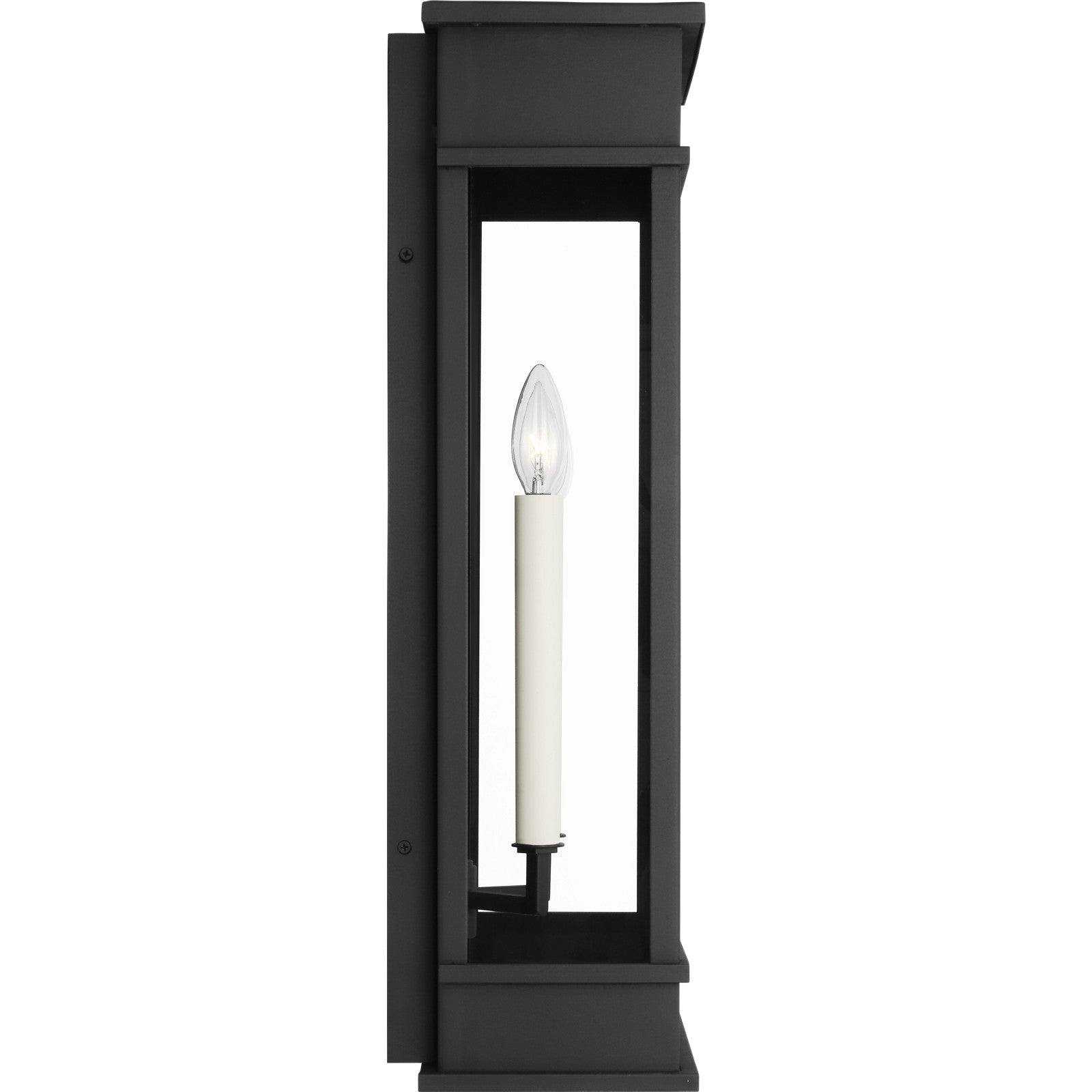 Cupertino Large Wall Lantern Textured Black - Visual Comfort Outdoor Lighting