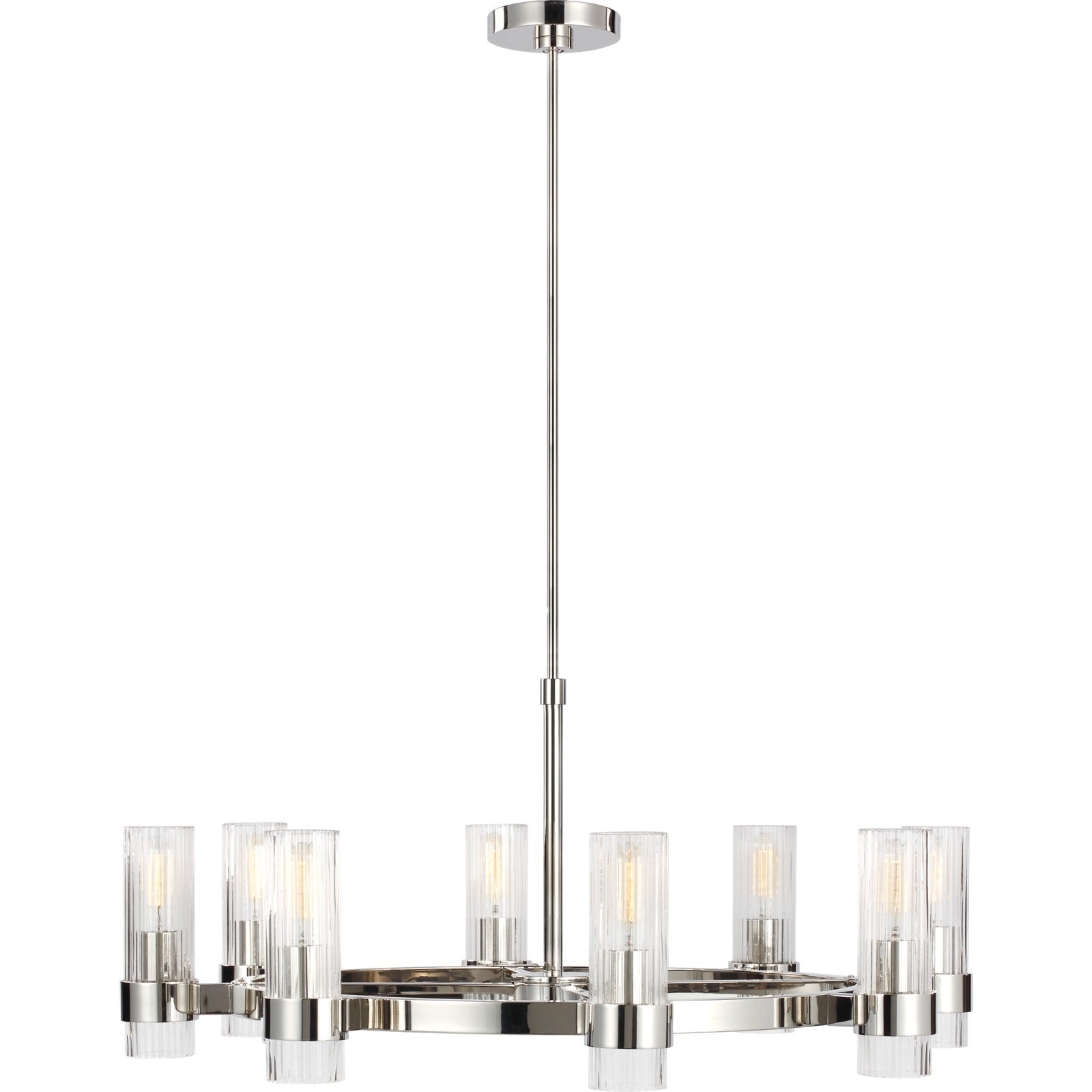 Geneva Medium Chandelier in Polished Nickel - Visual Comfort Ceiling Lights