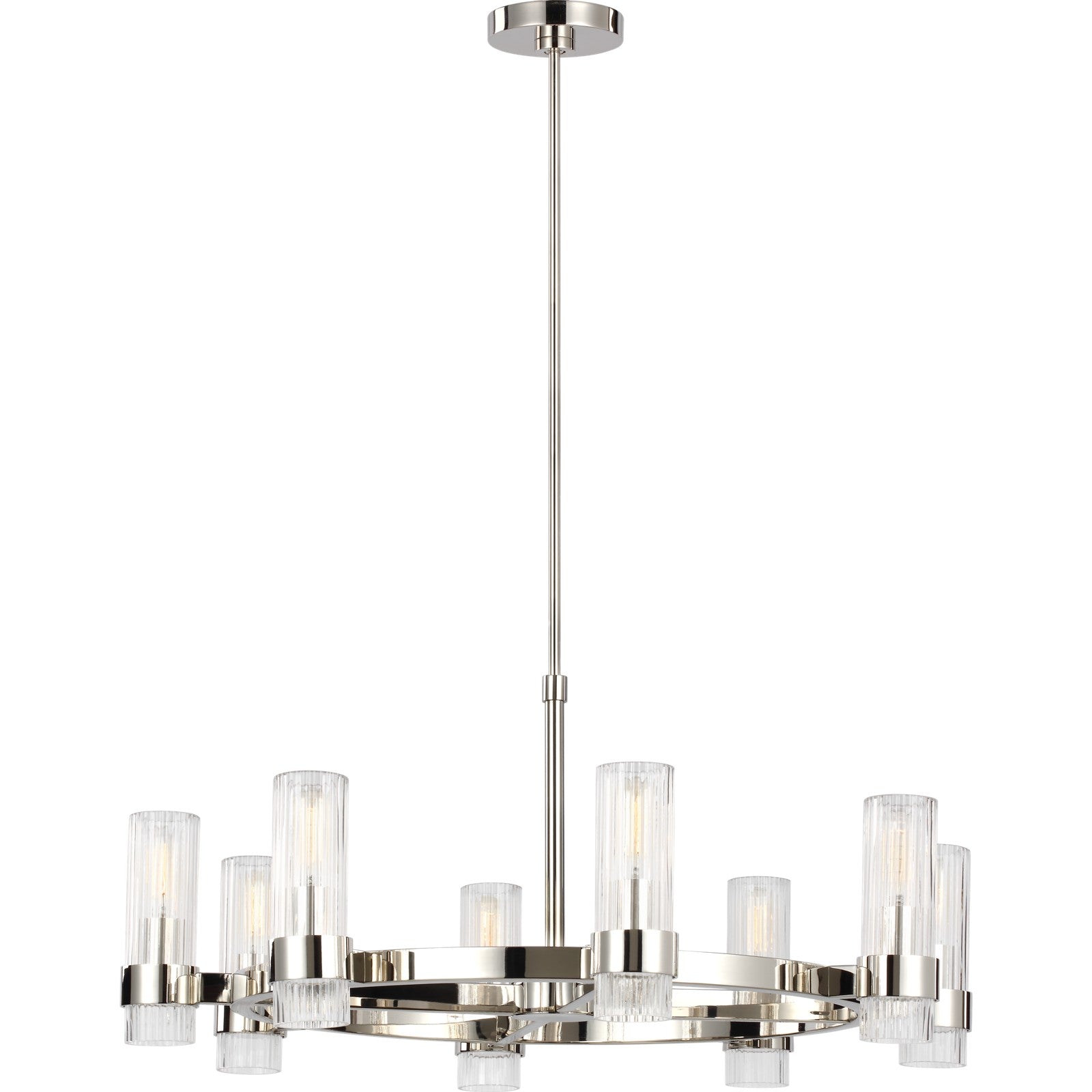 Geneva Medium Chandelier in Polished Nickel - Visual Comfort Ceiling Lights
