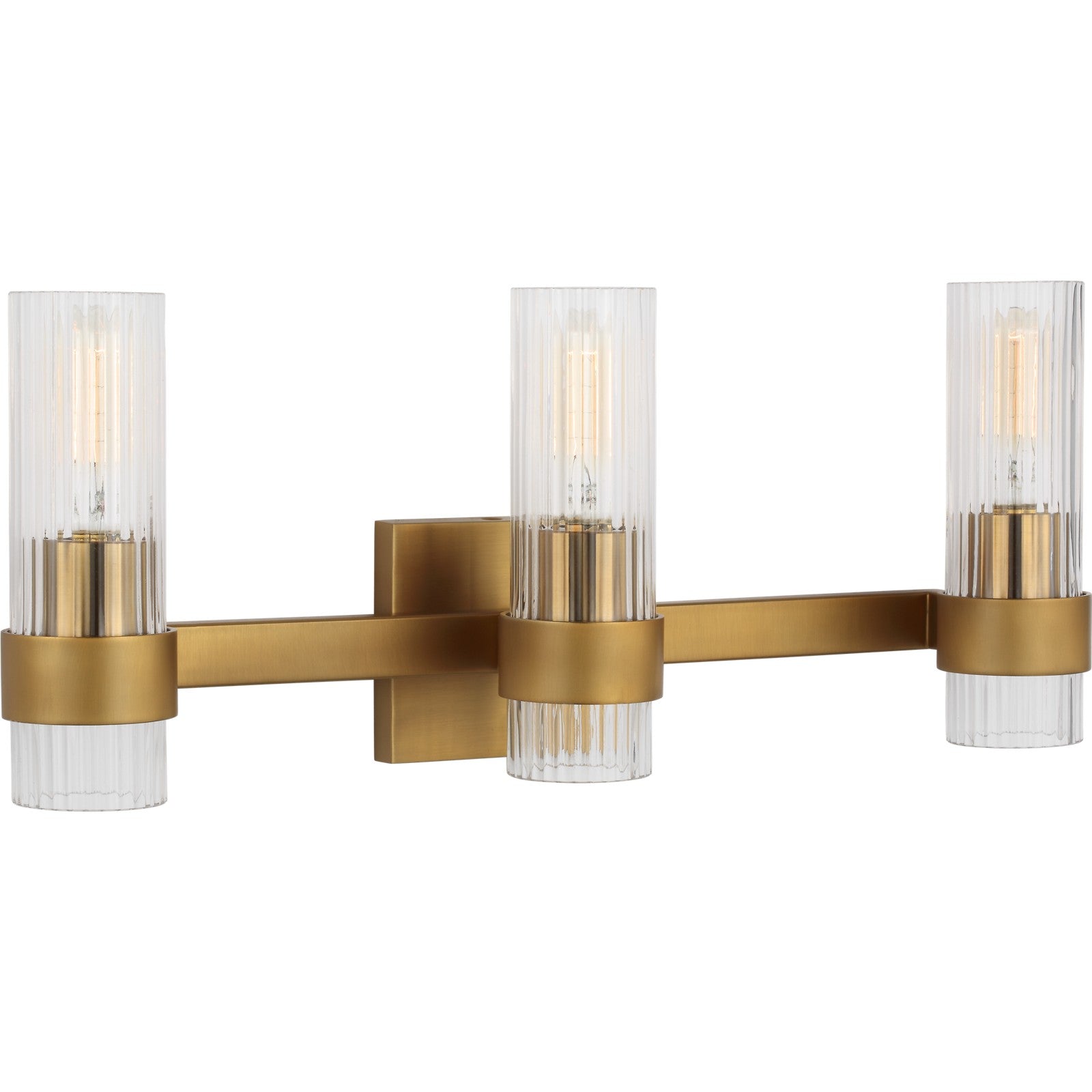 Geneva 3 - Light Vanity in Burnished Brass - Visual Comfort Wall Lights