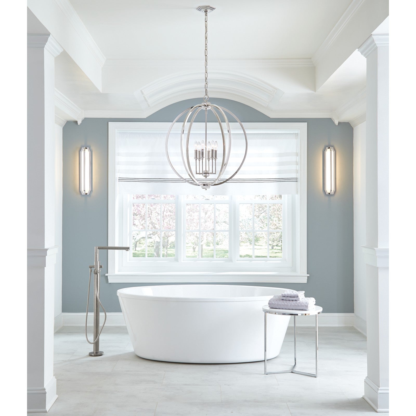 Corinne Large Pendant Polished Nickel - Visual Comfort Ceiling Lights