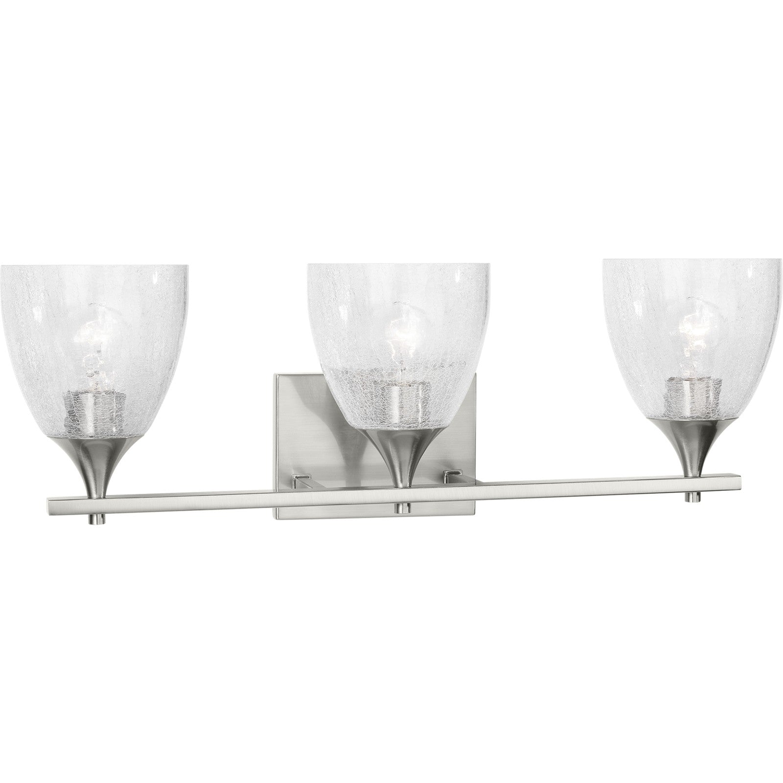 Toffino 3-Light Bath Sconce in Brushed Steel with Milk Glass