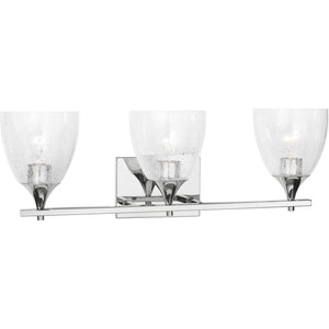 Toffino 3-Light Bath Sconce in Brushed Steel with Milk Glass
