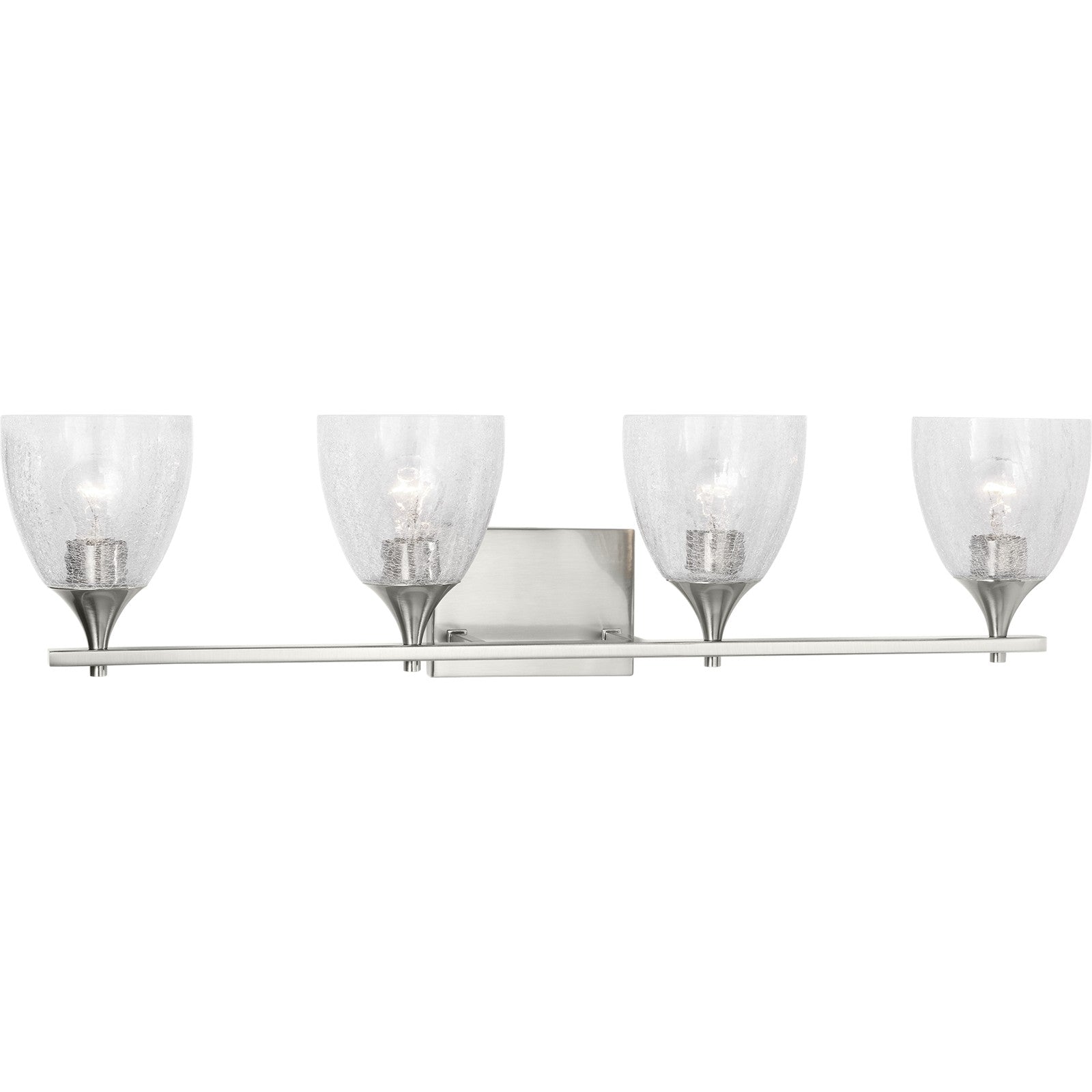 Toffino 4-Light Bath Sconce in Brushed Steel with Milk Glass