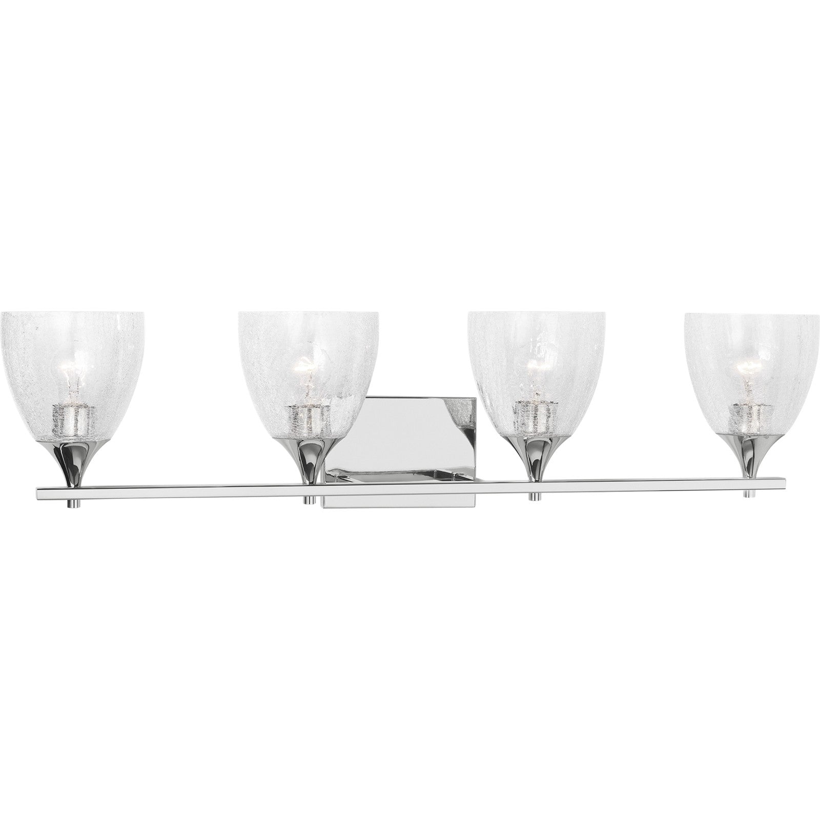 Toffino 4-Light Bath Sconce in Brushed Steel with Milk Glass