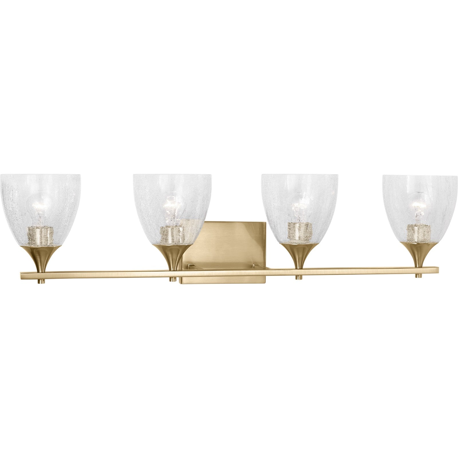 Toffino 4-Light Bath Sconce in Brushed Steel with Milk Glass