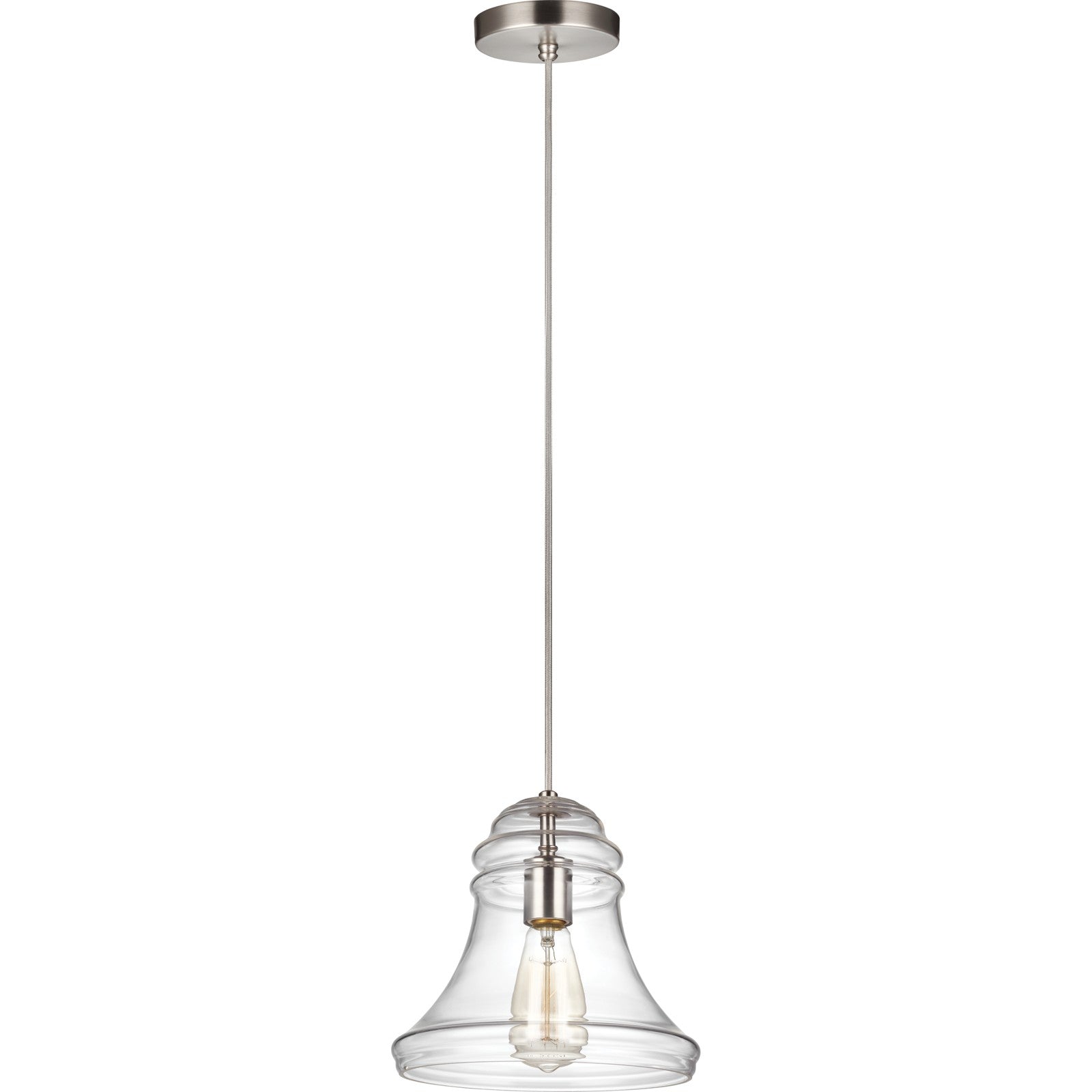 Doyle One Light Mini-Pendant in Satin Nickel - Visual Comfort Ceiling Lights