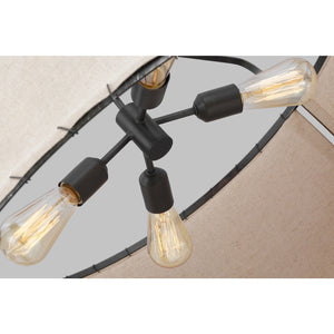 Dunne Wide Pendant in Aged Iron - Visual Comfort Ceiling Lights