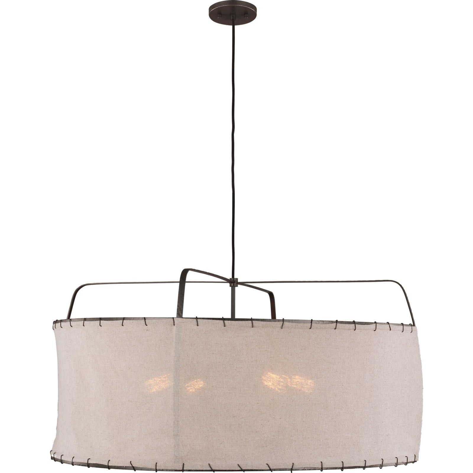 Dunne Wide Pendant in Aged Iron - Visual Comfort Ceiling Lights