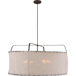 Dunne Wide Pendant in Aged Iron - Visual Comfort Ceiling Lights