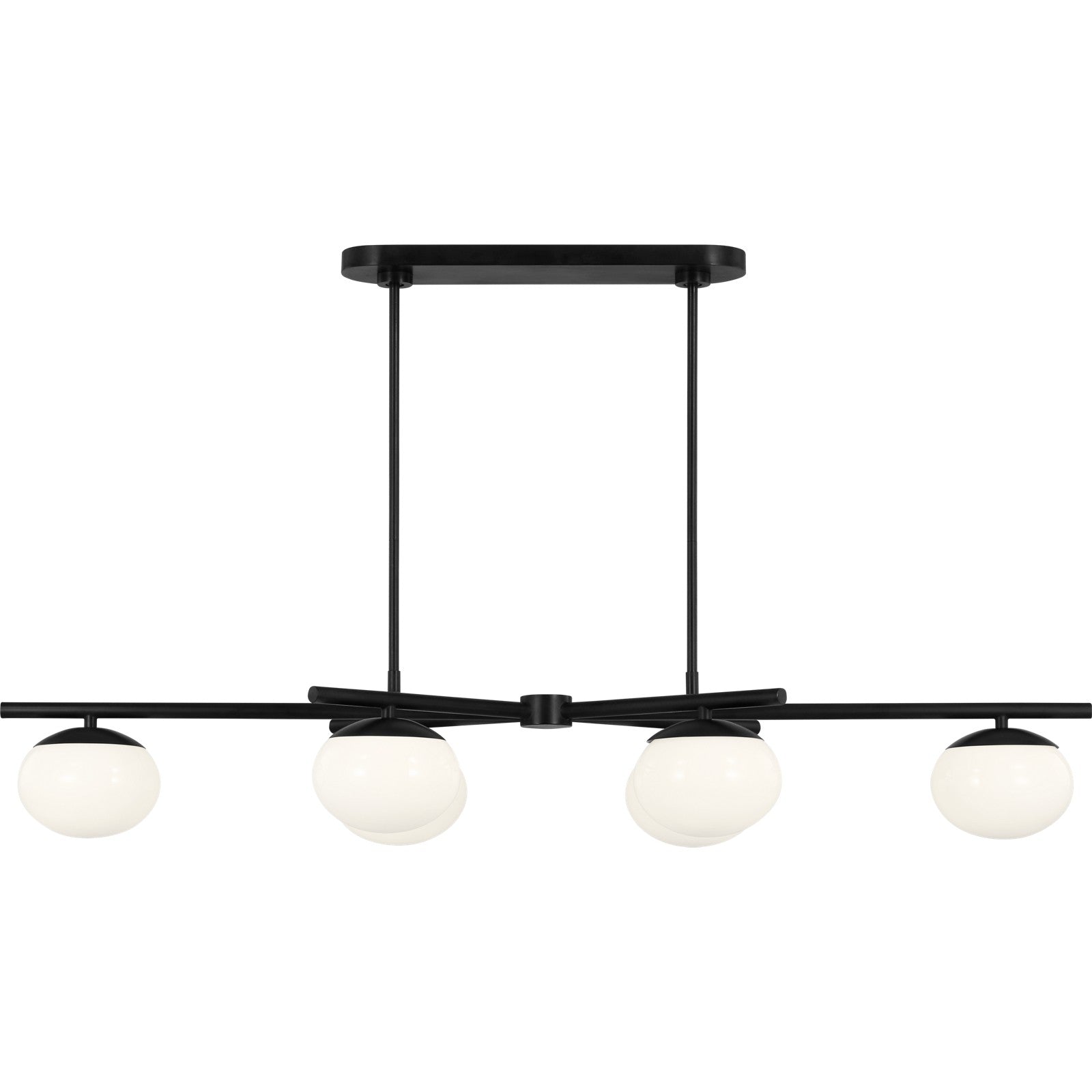 Lune Large Linear Chandelier Aged Iron - Visual Comfort Ceiling Lights