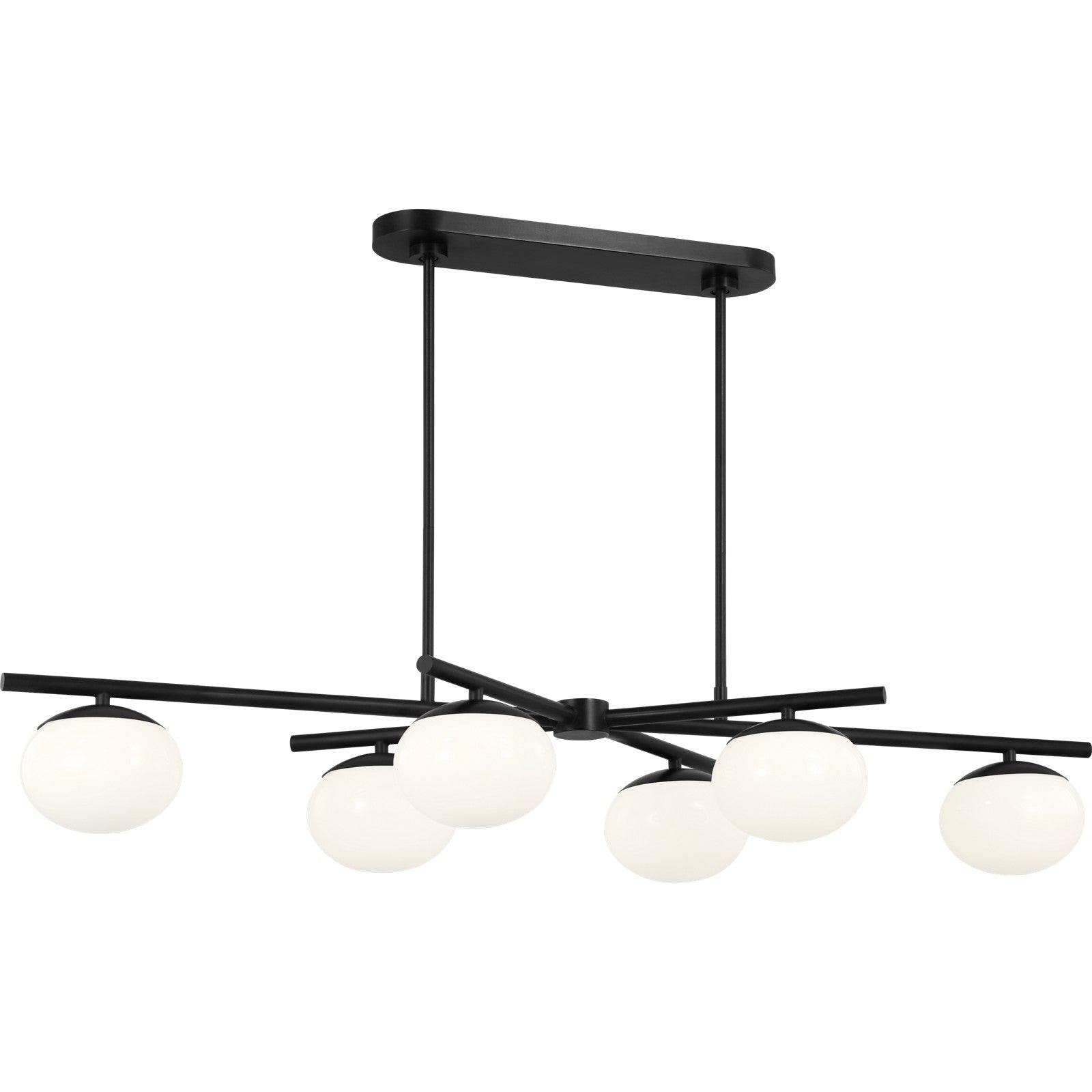 Lune Large Linear Chandelier Aged Iron - Visual Comfort Ceiling Lights