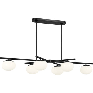 Lune Large Linear Chandelier Aged Iron - Visual Comfort Ceiling Lights