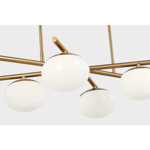 Lune Large Linear Chandelier Aged Iron - Visual Comfort Ceiling Lights
