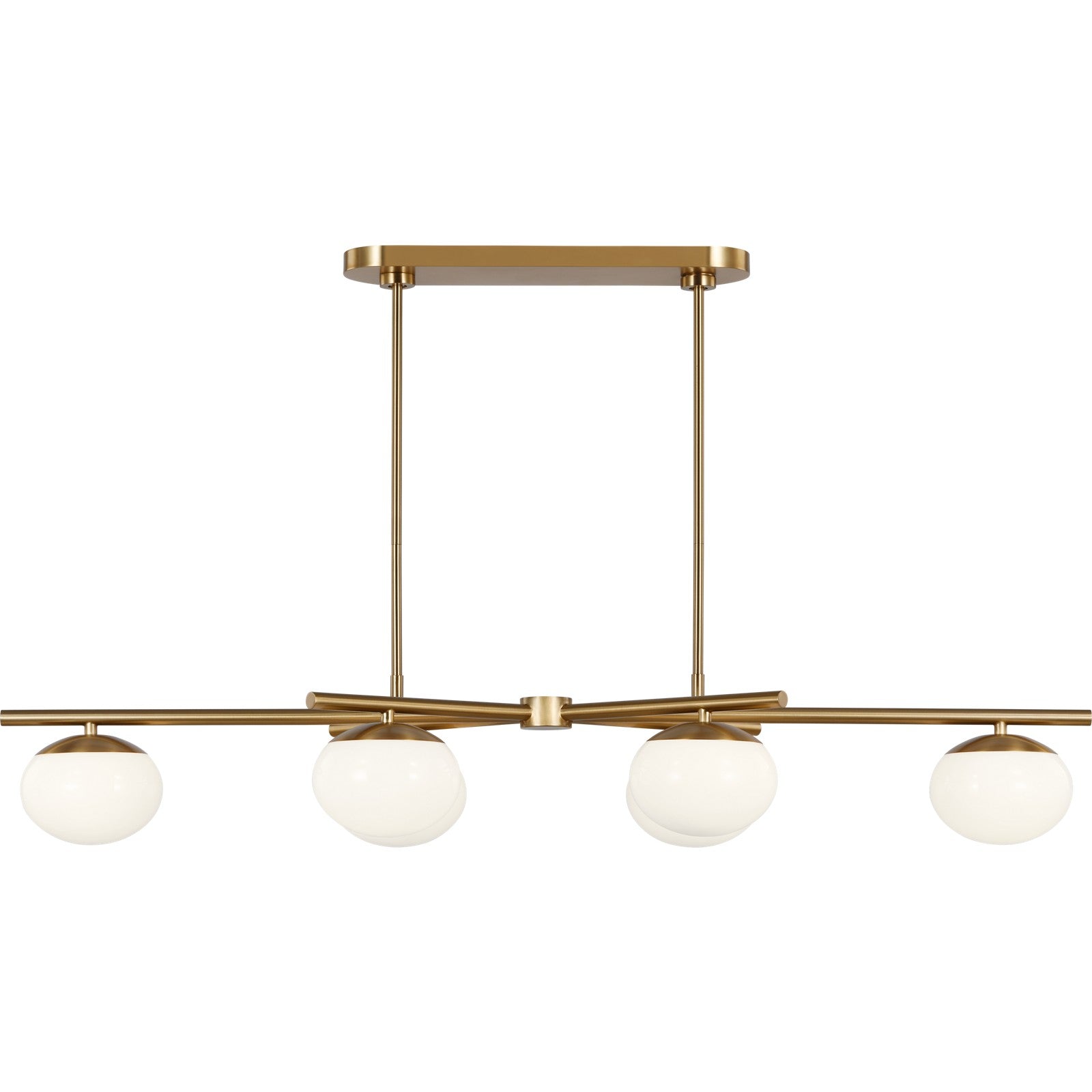 Lune Large Linear Chandelier Aged Iron - Visual Comfort Ceiling Lights
