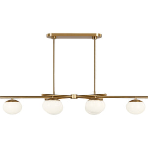 Lune Large Linear Chandelier Aged Iron - Visual Comfort Ceiling Lights