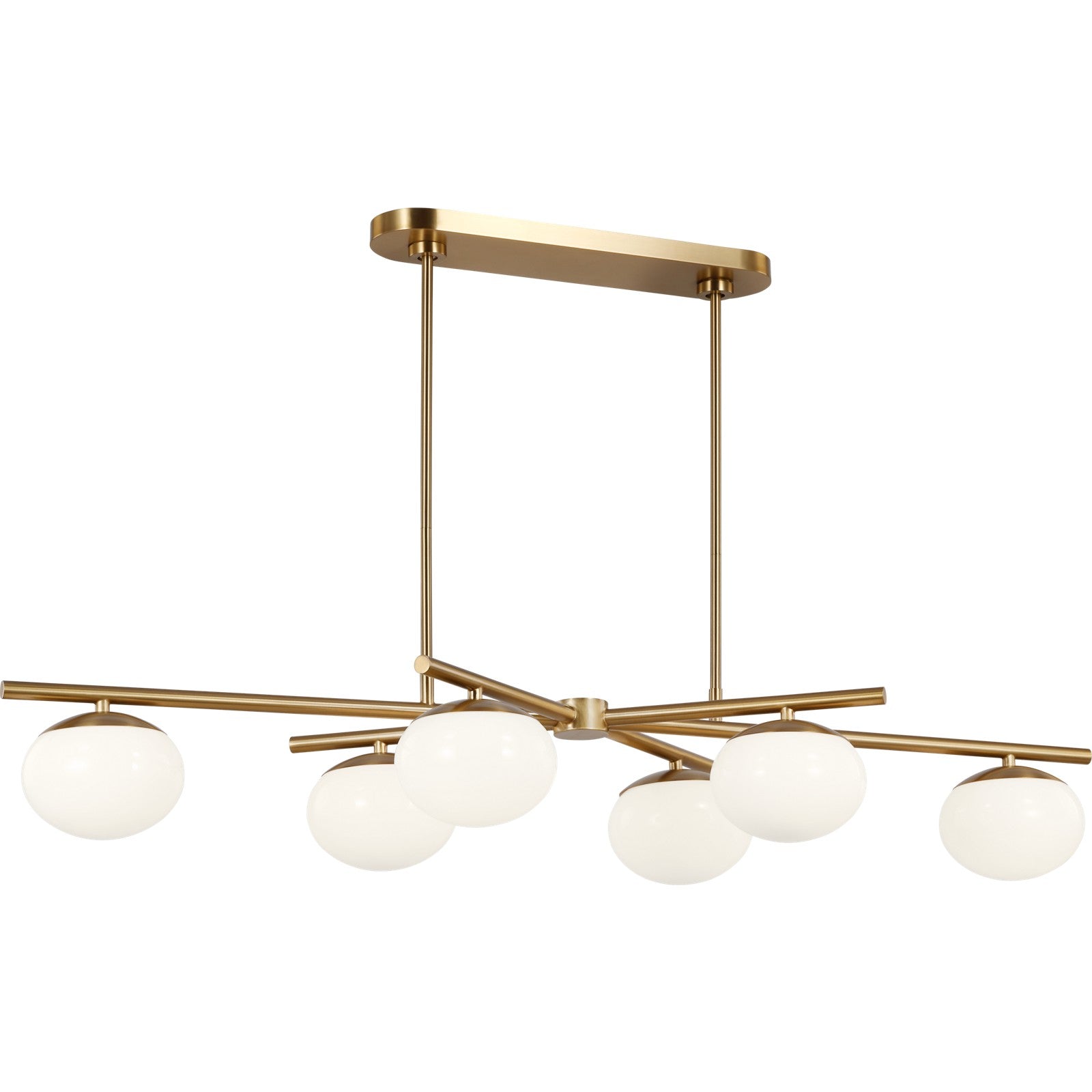 Lune Large Linear Chandelier Aged Iron - Visual Comfort Ceiling Lights