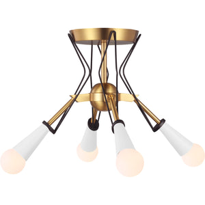 Piro Flush Mount Burnished Brass - Visual Comfort Ceiling Lights