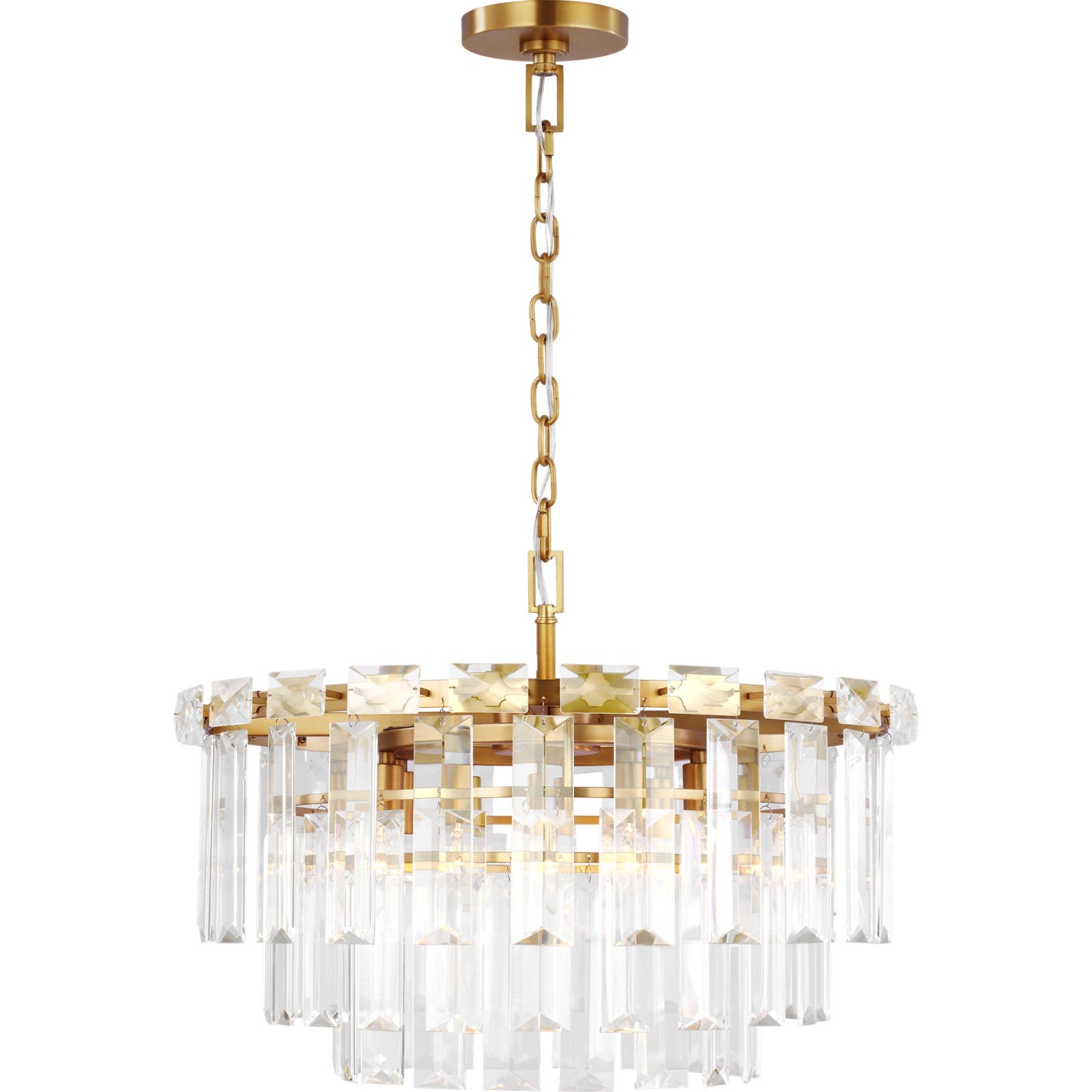 Arden Medium Chandelier in Burnished Brass - Visual Comfort Ceiling Lights