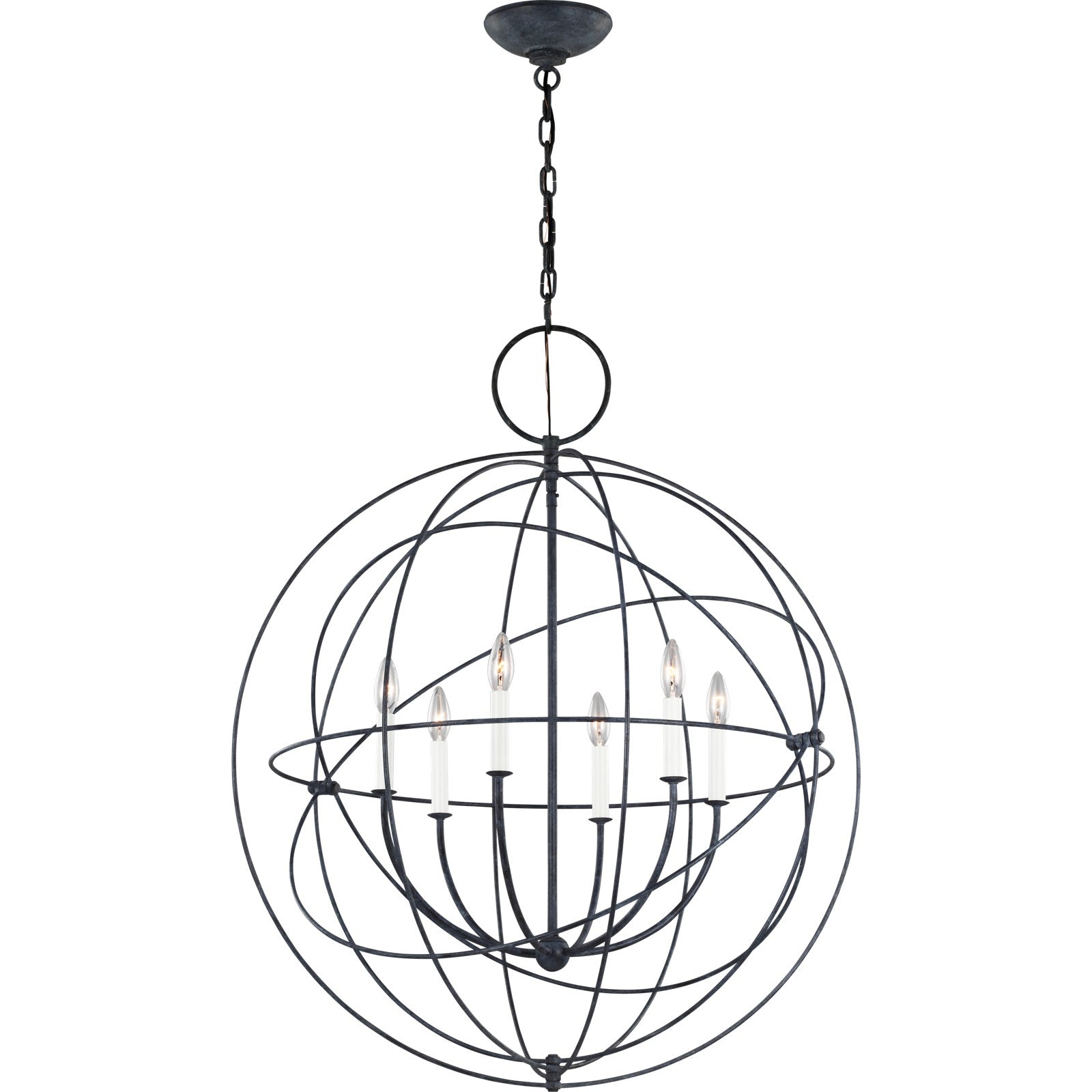 Bayberry Large Pendant Weathered Galvanized - Visual Comfort Ceiling Lights