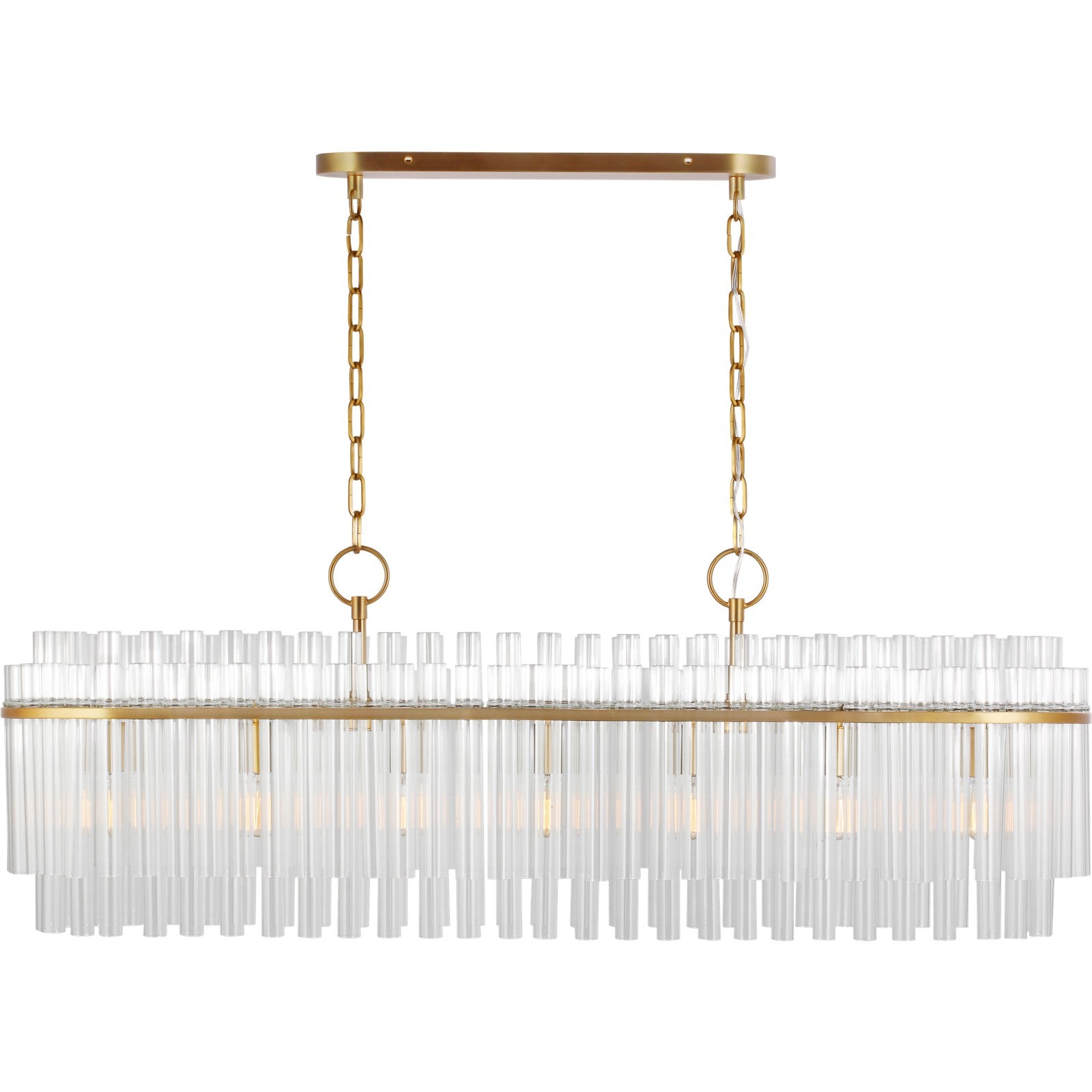 Beckett Linear Chandelier in Burnished Brass - Visual Comfort Ceiling Lights