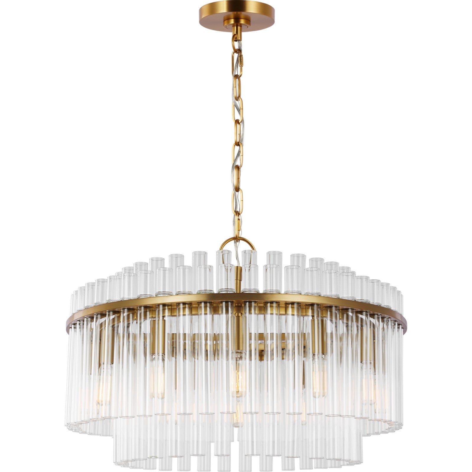 Beckett Medium Chandelier in Burnished Brass - Visual Comfort Ceiling Lights
