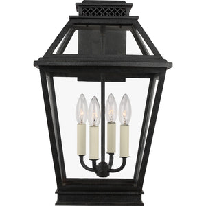 Falmouth Large Outdoor Wall Lantern in Dark Weathered Zinc - Visual Comfort Outdoor Lighting