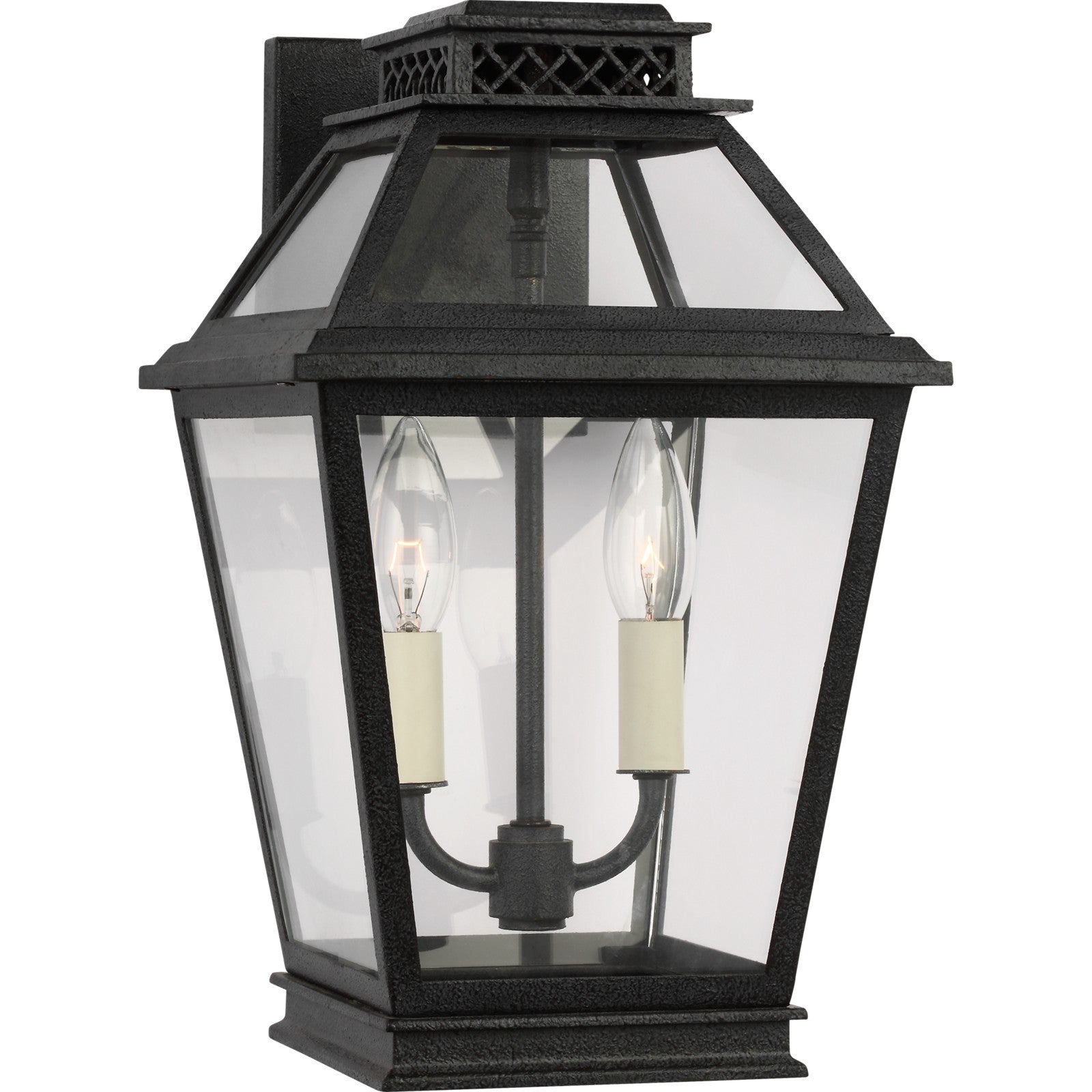 Falmouth Small Outdoor Wall Lantern in Dark Weathered Zinc - Visual Comfort Outdoor Lighting