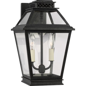 Falmouth Small Outdoor Wall Lantern in Dark Weathered Zinc - Visual Comfort Outdoor Lighting