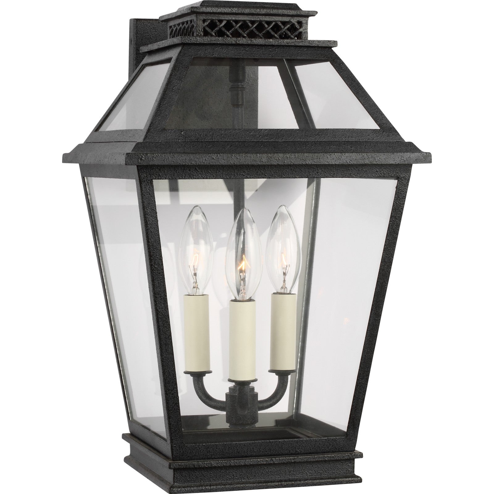 Falmouth Medium Outdoor Wall Lantern in Dark Weathered Zinc - Visual Comfort Outdoor Lighting
