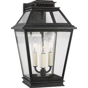 Falmouth Medium Outdoor Wall Lantern in Dark Weathered Zinc - Visual Comfort Outdoor Lighting