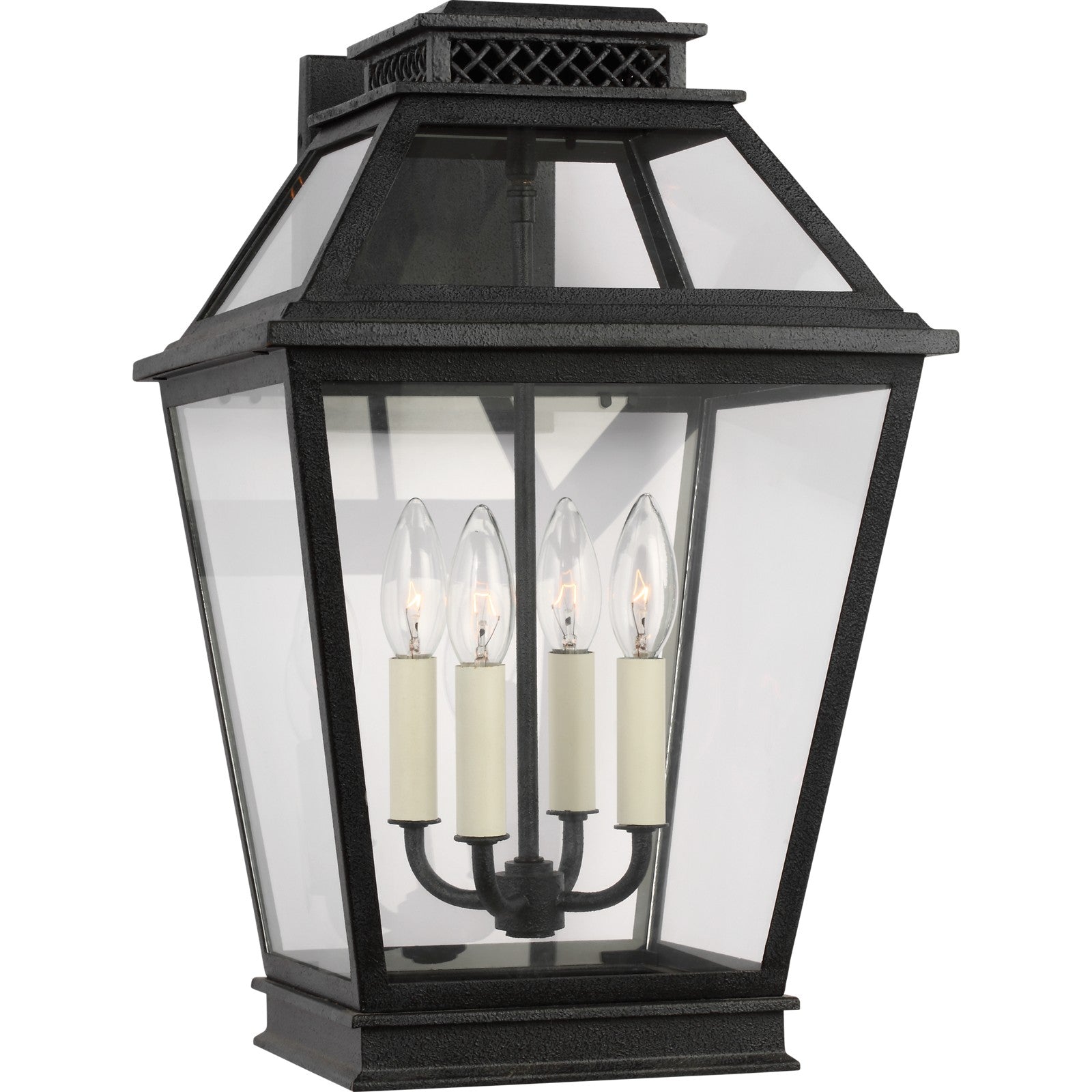 Falmouth Large Outdoor Wall Lantern in Dark Weathered Zinc - Visual Comfort Outdoor Lighting