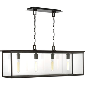 Freeport Linear Outdoor Chandelier in Heritage Copper - Visual Comfort Outdoor Lighting