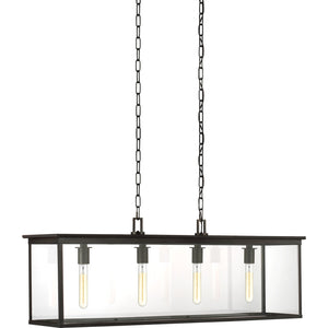 Freeport Linear Outdoor Chandelier in Heritage Copper - Visual Comfort Outdoor Lighting