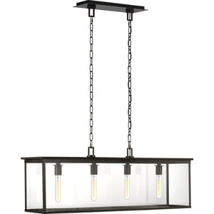 Freeport Linear Outdoor Chandelier in Heritage Copper - Visual Comfort Outdoor Lighting