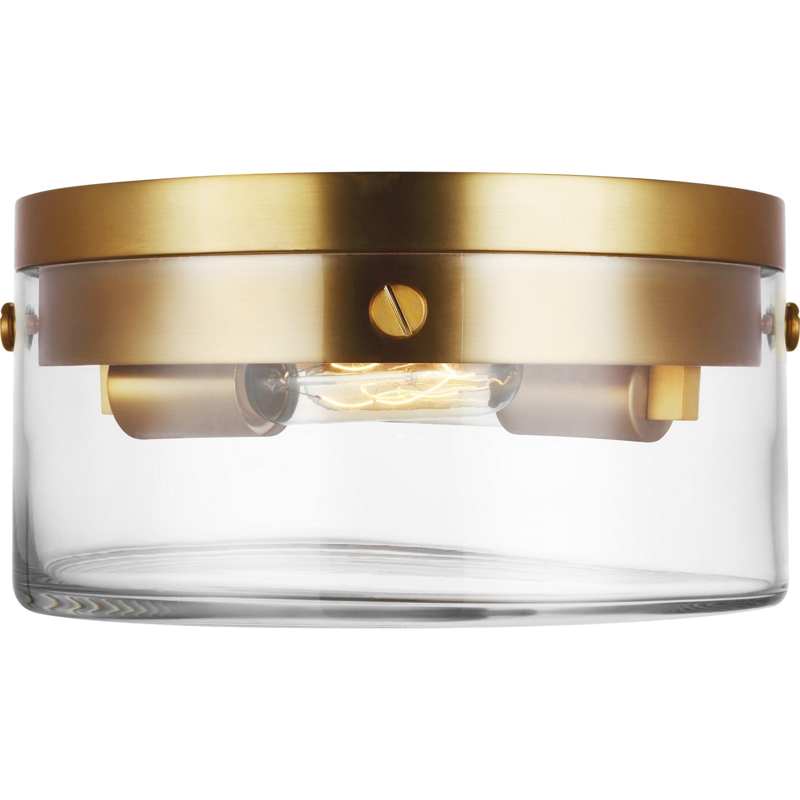 Garrett Medium Flush Mount Burnished Brass - Visual Comfort Ceiling Lights