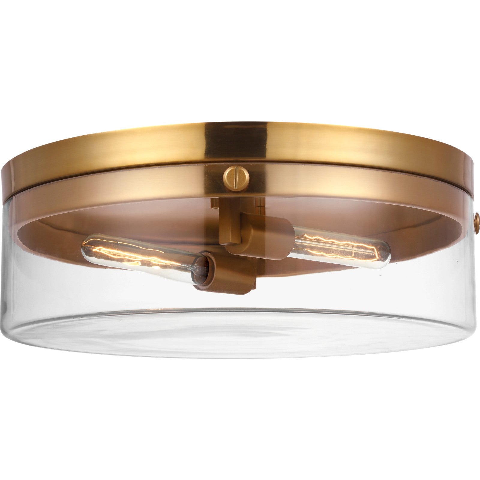 Garrett Large Flush Mount in Burnished Brass - Visual Comfort Ceiling Lights